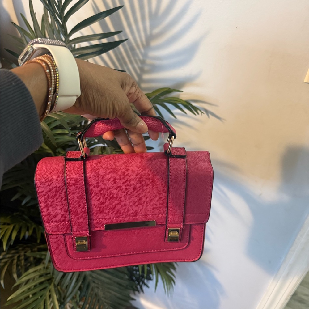 Women’s Structured Top-Handle Satchel - Hot Pink